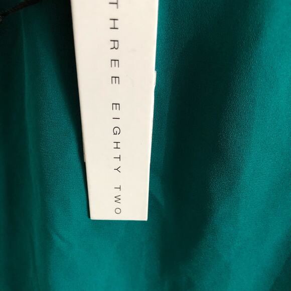 Three Eighty Two XS Green Caftan Mini Dress‎ Jungle V-Neck Cap Sleeve NWT - Picture 5 of 8